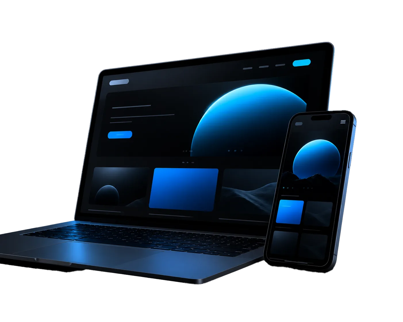 Laptop et mobile pour développement web